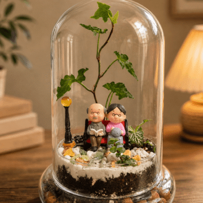 👴👵 “Forever Together” Retirement Terrarium – Handmade Mini Garden Gift