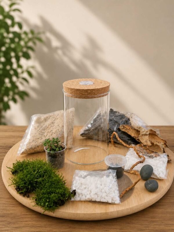 Mountain Stream Moss Terrarium Kit with LED Lid