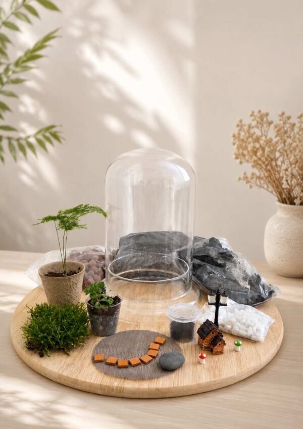 DIY Miniature Cottage Glass Dome Terrarium Kit
